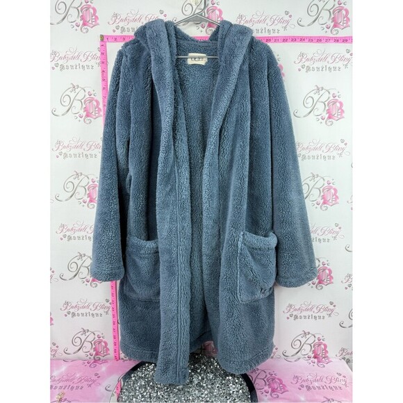 UGG Other - UGG robe blue soft fleece thick pockets  Hooded Plush Robe in Slate Blue